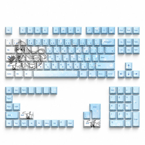 Blue Bouquet Girl Keycap Set