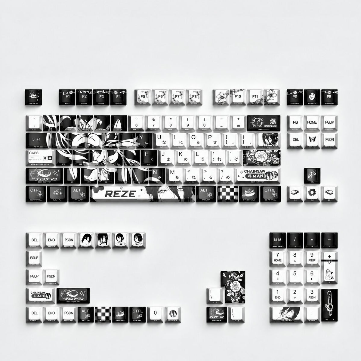 Reze Flowers Keycaps Set