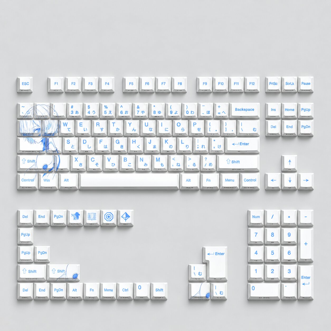 Rei Ayanami Keycaps Set